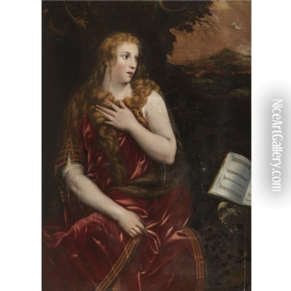 Mary Magdalene In A Landscape Oil Painting - Gillis Congnet the Elder