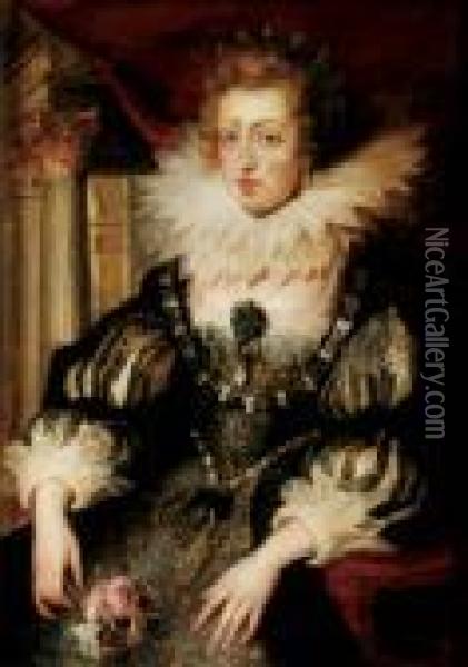 Portrait Of Anne Of Austria Oil Painting - Peter Paul Rubens