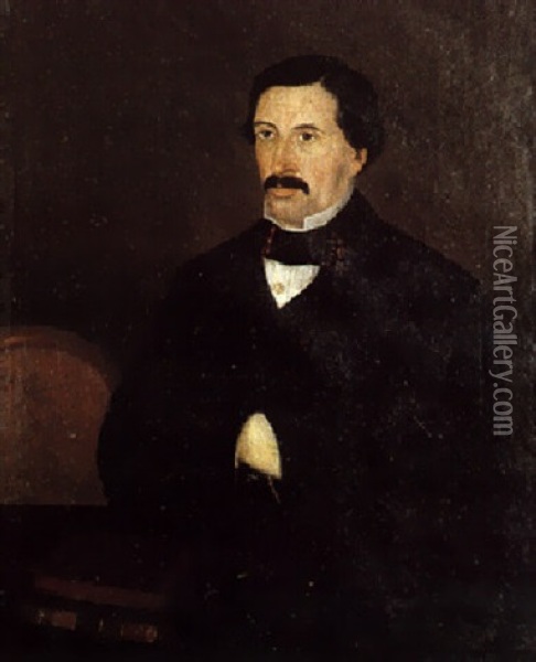 Retrato Del Dr. D. Jose Diaz Juarez Oil Painting - Hermenegildo Bustos