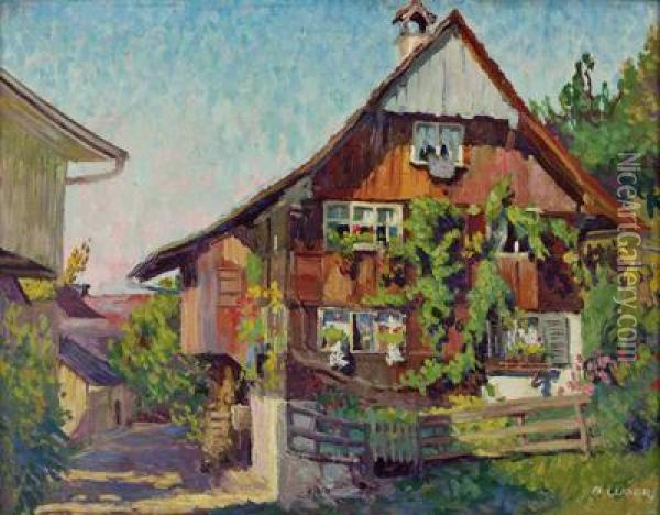 Hauser Am Stadtrand Von Dornbirn Oil Painting - Alfons Luger