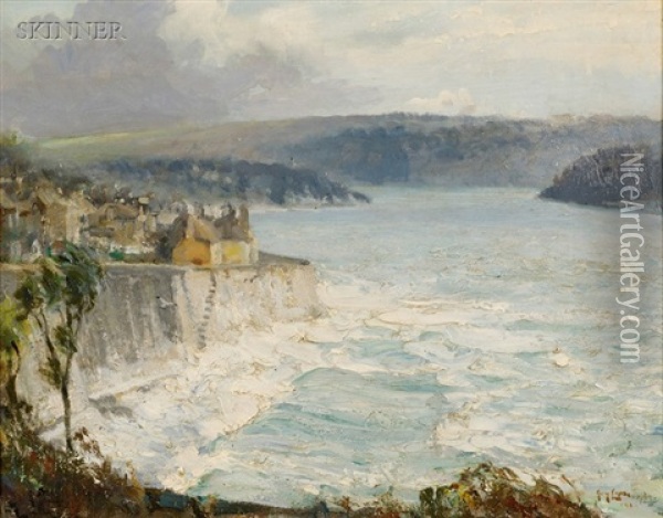 Stormy Weather, St. Mawes At Cornwell Oil Painting - Guy Lipscombe