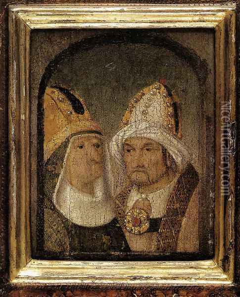 Two Male Heads Oil Painting - Hieronymous Bosch