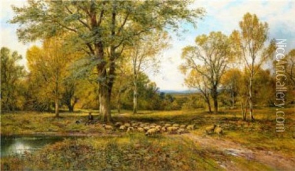 The Cottage Garden Oil Painting - Alfred Augustus Glendening Sr.