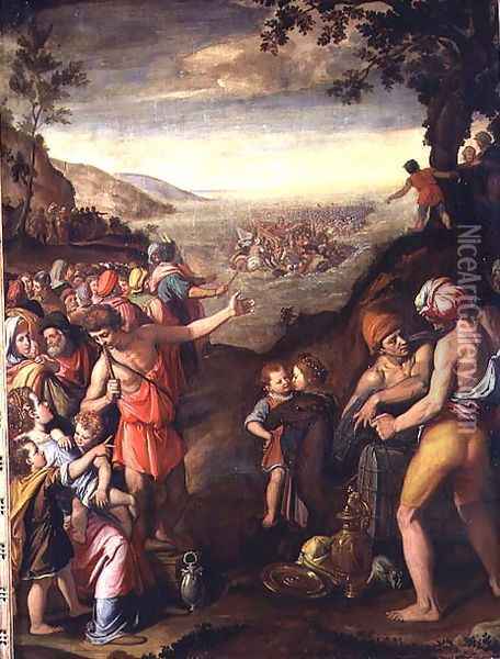 The Crossing of the Red Sea, 1572 Oil Painting - Santi Di Tito