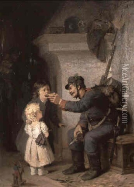 Der Barmherzige Soldat Oil Painting - Hermann Kaulbach