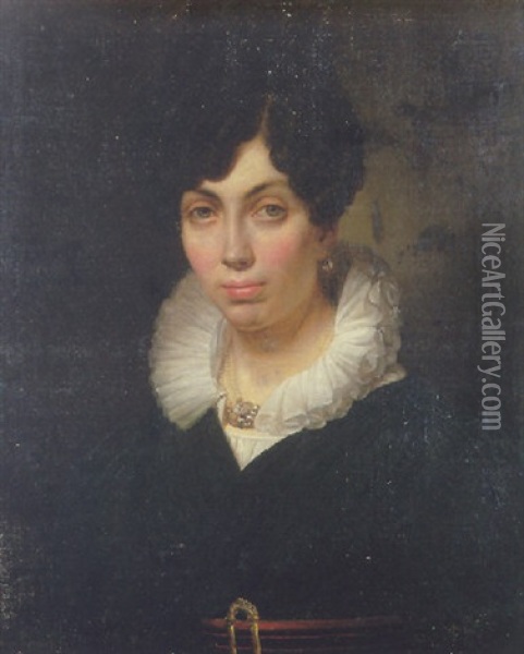 Portrait De Femme (marie Amelie?) Oil Painting - Marie-Nicole Ponce-Camus