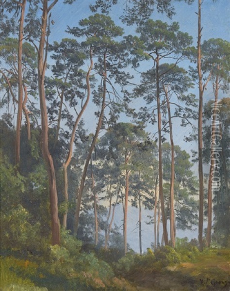 Lichte Waldpartie Oil Painting - Jean Philippe George-Julliard