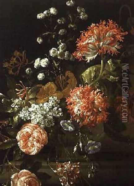 Still Life of Assorted Flowers Oil Painting - Jean-Baptiste Monnoyer