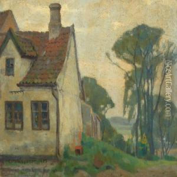 Landscape With House Oil Painting - Einar, Lili Elbe Wegener