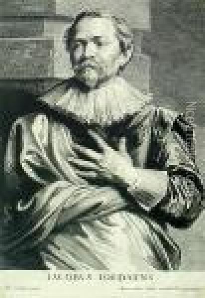 A Portrait Of Peter De Jode; A 
Portrait Of Henricus Van Baelen; A Portrait Of Jacob Jordaens Oil Painting - Sir Anthony Van Dyck