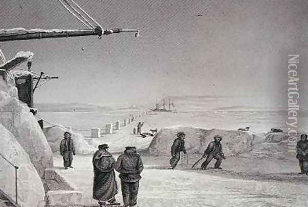 Situation of HM Ships Fury and Hecla at Igloolik Oil Painting - Captain George Francis Lyon