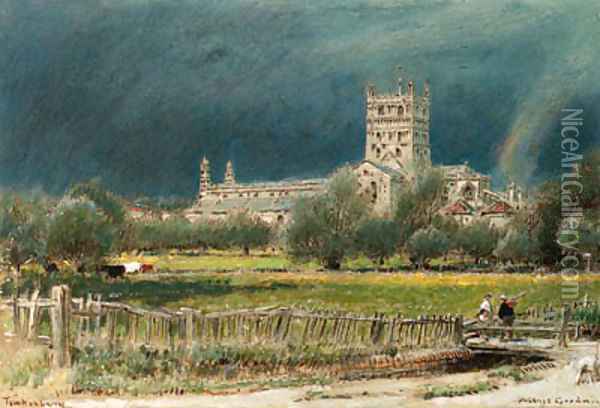 Tewkesbury, Gloucestershire Oil Painting - Albert Goodwin
