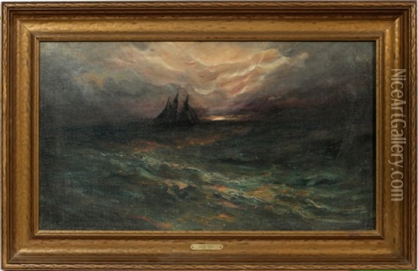 Stormy Sunset Oil Painting - Robert B. Hopkin