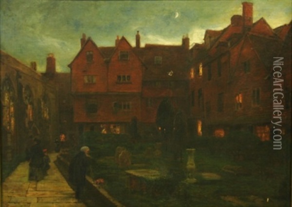 The Churchyard Oil Painting - Harry Goodwin