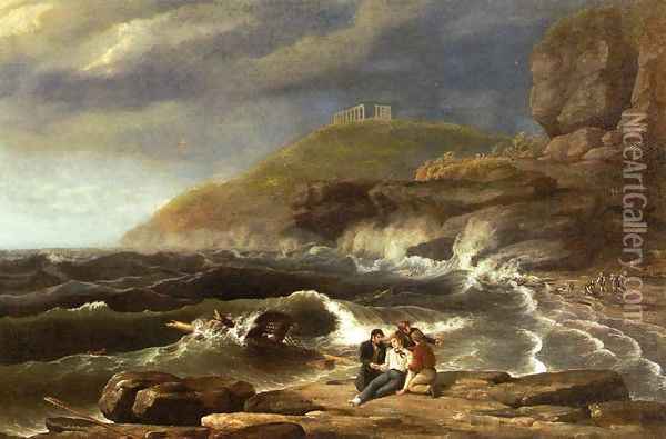 Falconer's Shipwreck Oil Painting - Thomas Birch