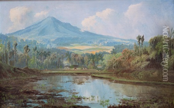 Tjerimaj Bij Soemedang, Java Oil Painting - Soerjosoebroto Abdullah