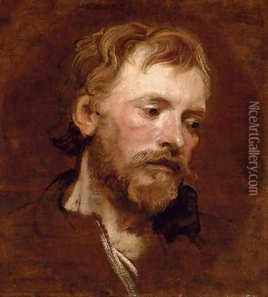 A bearded man, a study Oil Painting - Sir Anthony Van Dyck