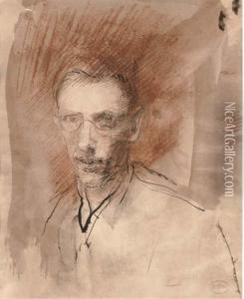 Self Portrait Oil Painting - Ambrose McEvoy