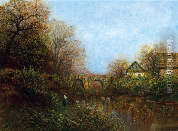 Spring By The River Oil Painting - Laszlo Mednyanszky