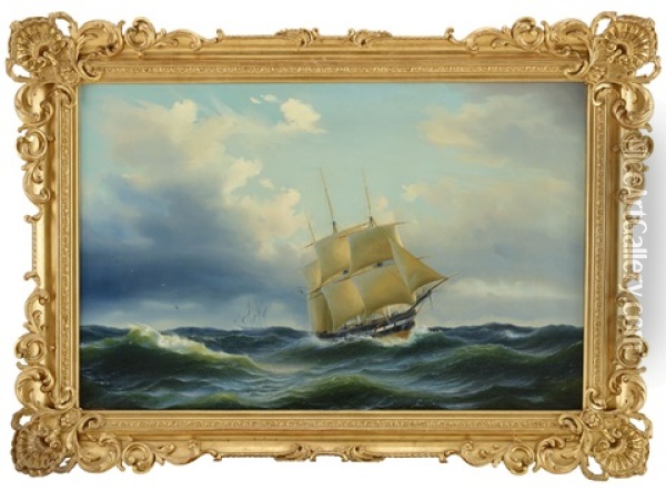 Segelfartyg Till Havs Oil Painting - Arnold Abraham Plagemann