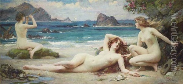 The Sirens Oil Painting - Henrietta (Mrs. Ernest Normand) Rae
