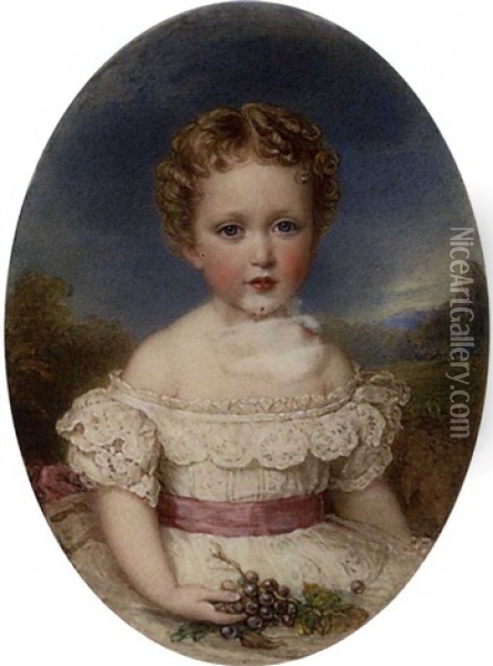 Princess Marie Louise Of Schleswig-holstein, As A Child Oil Painting - Reginald Easton