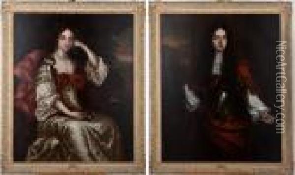 Mr. And Miss Edmond Of Welshpool Oil Painting - John Riley