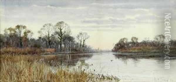 River Scene Oil Painting - Robert Winter Fraser