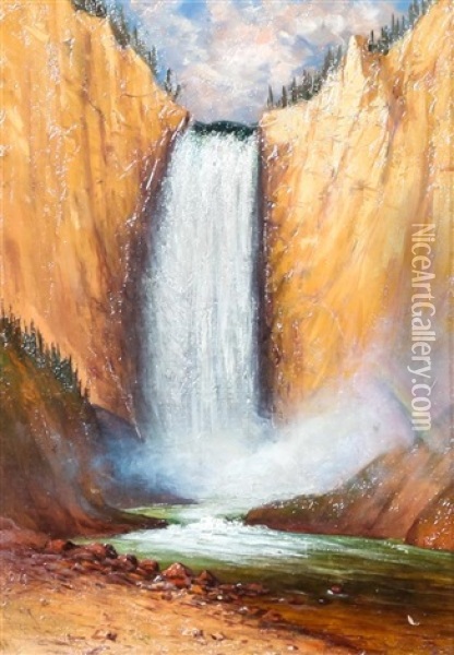 Lower Falls At Yellowstone Oil Painting - James Everett Stuart