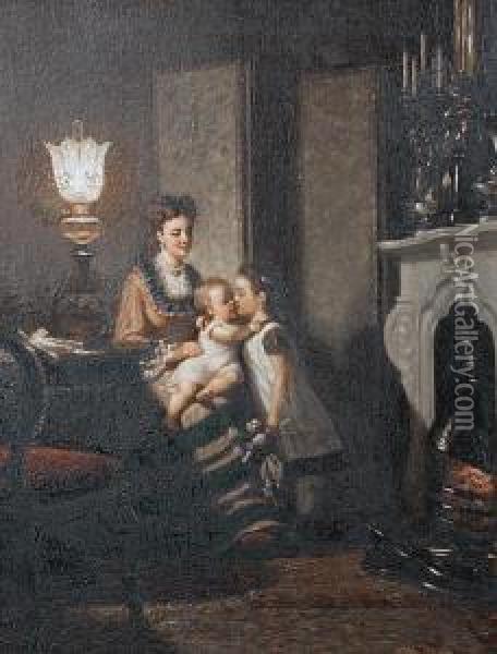La Jeune Mere Oil Painting - Pieter-Willem Sebes