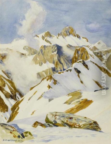 The Silvretta Group Oil Painting - Hans Beat Wieland