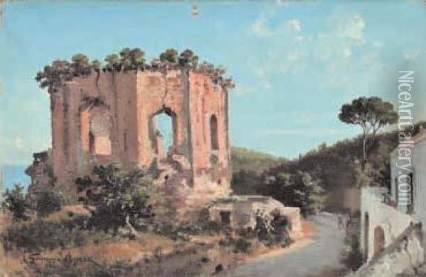 Ruderi Romani A Baia Oil Painting - Giuseppe Aprea