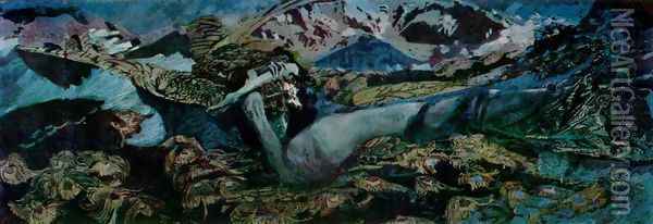 Demon fallen Oil Painting - Mikhail Aleksandrovich Vrubel