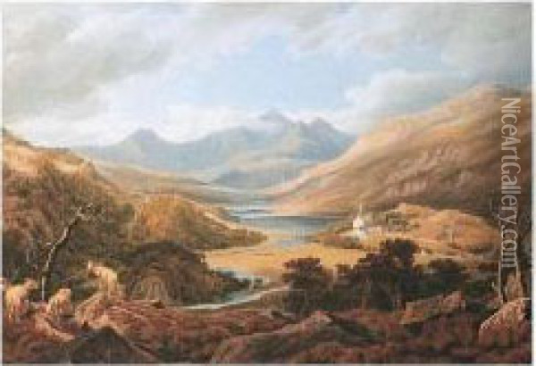 View Of Snowdon And Capel Curig, North Wales Oil Painting - William Turner