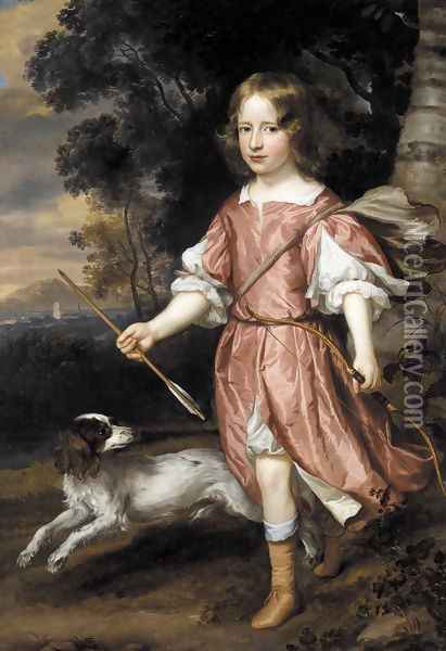Portrait of the son of a nobleman as Cupid Oil Painting - Jan Mytens