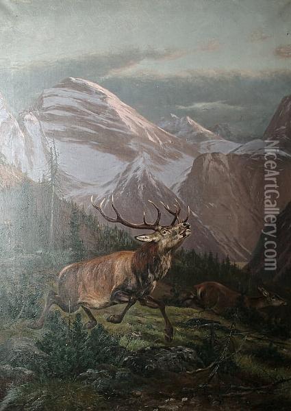 Deer Stalking Oil Painting - Otto Recknagel