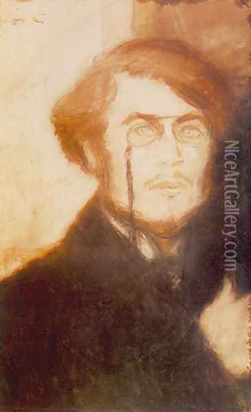 Portrait of Pierre Bonnard 1897 Oil Painting - Jozsef Rippl-Ronai