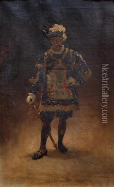 Mosquetero Oil Painting - Jose Garnelo Y Alda