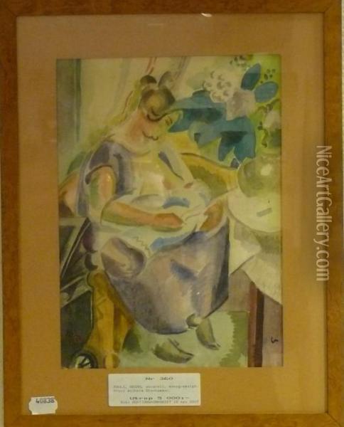 Mor Med Barn. Oil Painting - Georg Pauli