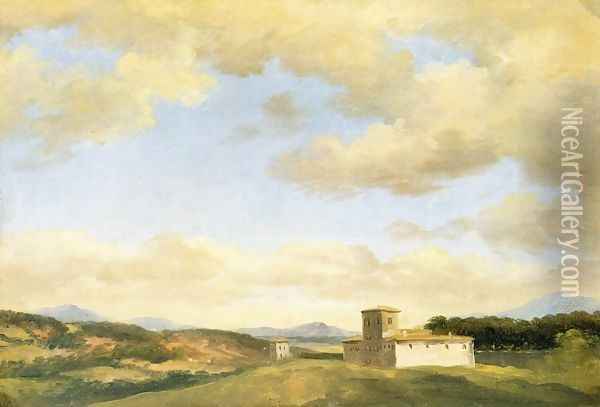 Villa near Rome Oil Painting - Pierre-Henri de Valenciennes