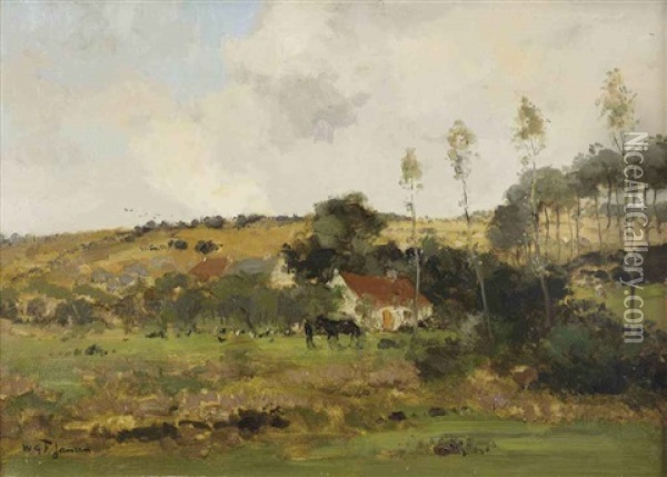 A House In A Hilly Landscape Oil Painting - Willem George Frederik Jansen