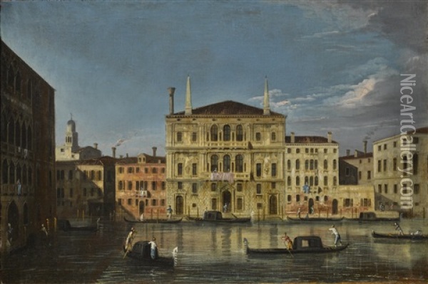 Venice, A View Of The Palazzo Balbi From The Palazzo Moro Lin, Ca' Foscari At The Left Oil Painting -  Master of the Langmatt Foundation Views