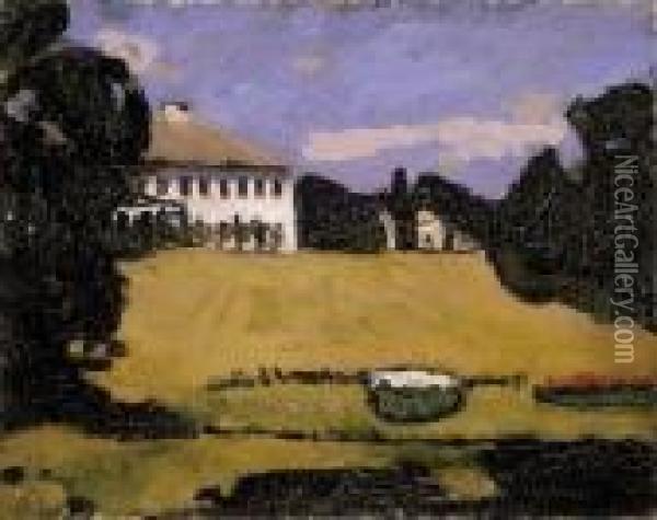 Castle In Kortvelyes, About 1900 Oil Painting - Jozsef Rippl-Ronai