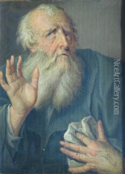 Darstellung Eines Alten Mannes Mit Vollbart Oil Painting - Francois J. Deutsch