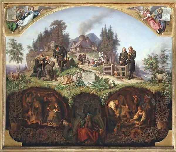 Allegory of the Mines Oil Painting - Theobald Reinhold von Oer