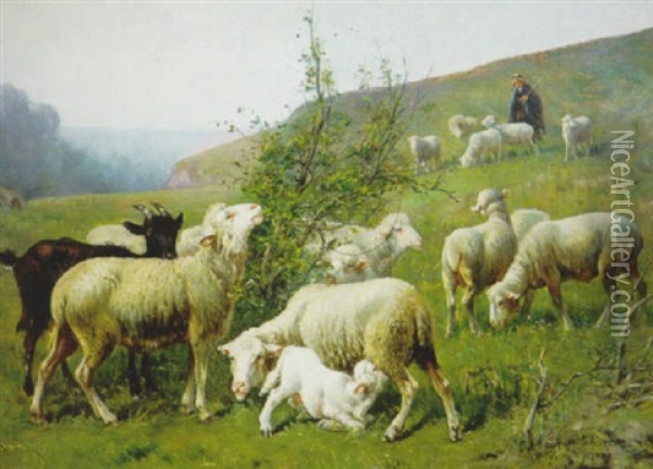 Return Of The Flock Oil Painting - Albert Charpin