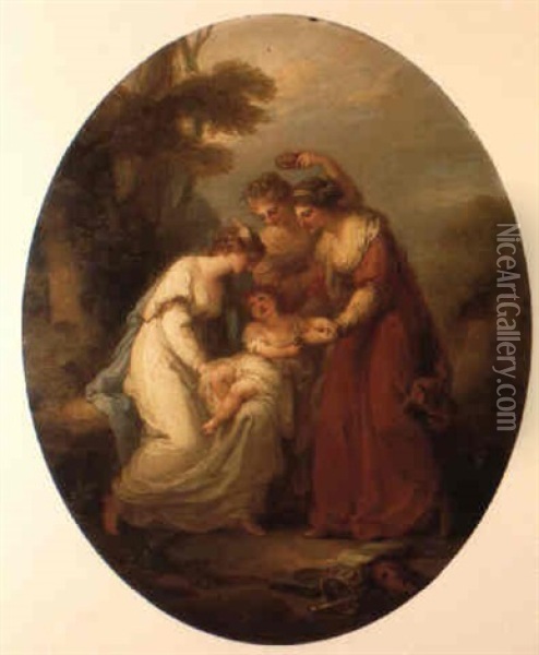 The Birth Of Shakespeare Oil Painting - Angelika Kauffmann