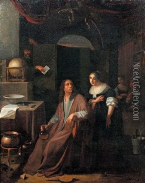 La Consultation Medicale Oil Painting - Cornelis De Man