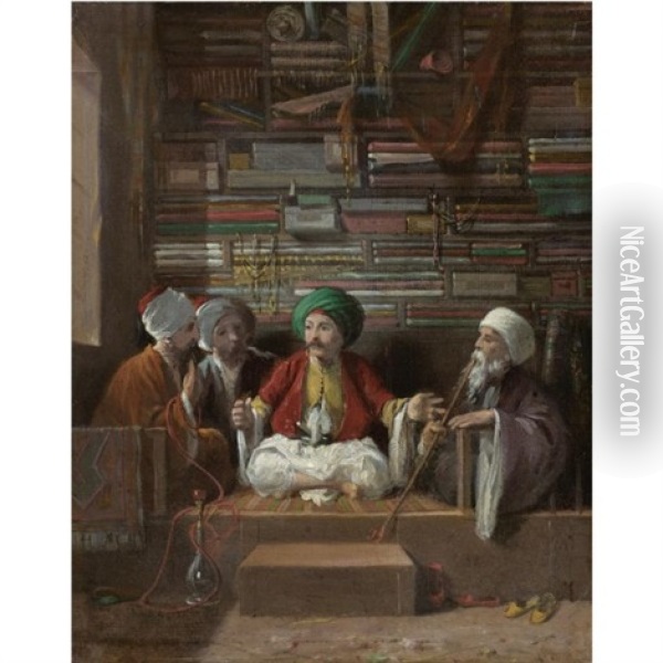 The Fabric Merchant Oil Painting - Walter G. Gould