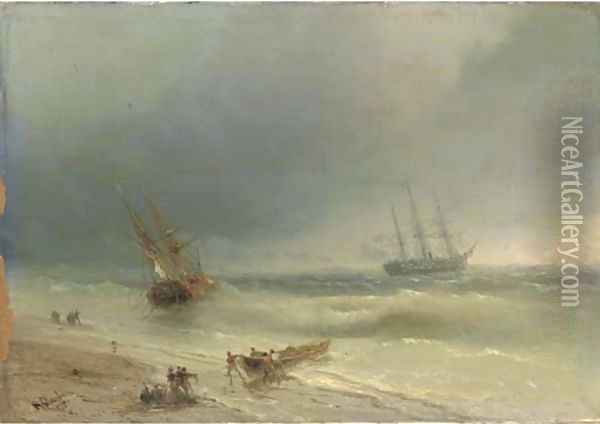 Going aground Oil Painting - Ivan Konstantinovich Aivazovsky